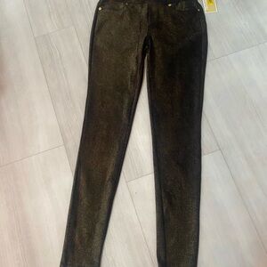 Michael Kors Black and Gold Skinny Pants